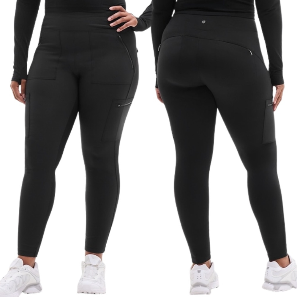 Athleta Headlands Hybrid Cargo II Tight Leggings Pants Black Plus Size 18 NWT